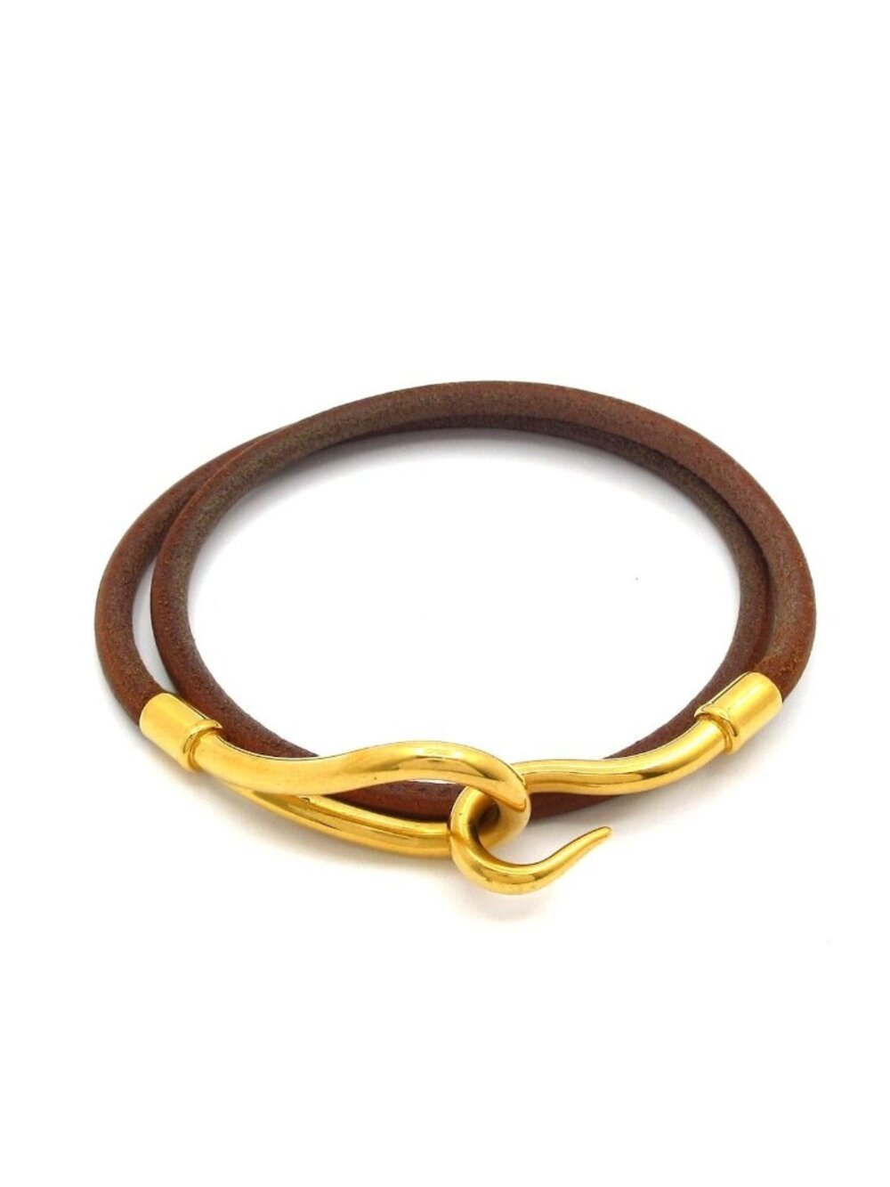 Hermes Bracelet Jumbo Leather Brown Gold